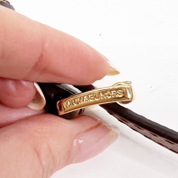 Michael kors Brown Tan Embellished Stud Ellis convertible satchel Crossbody - Picture 7 of 10